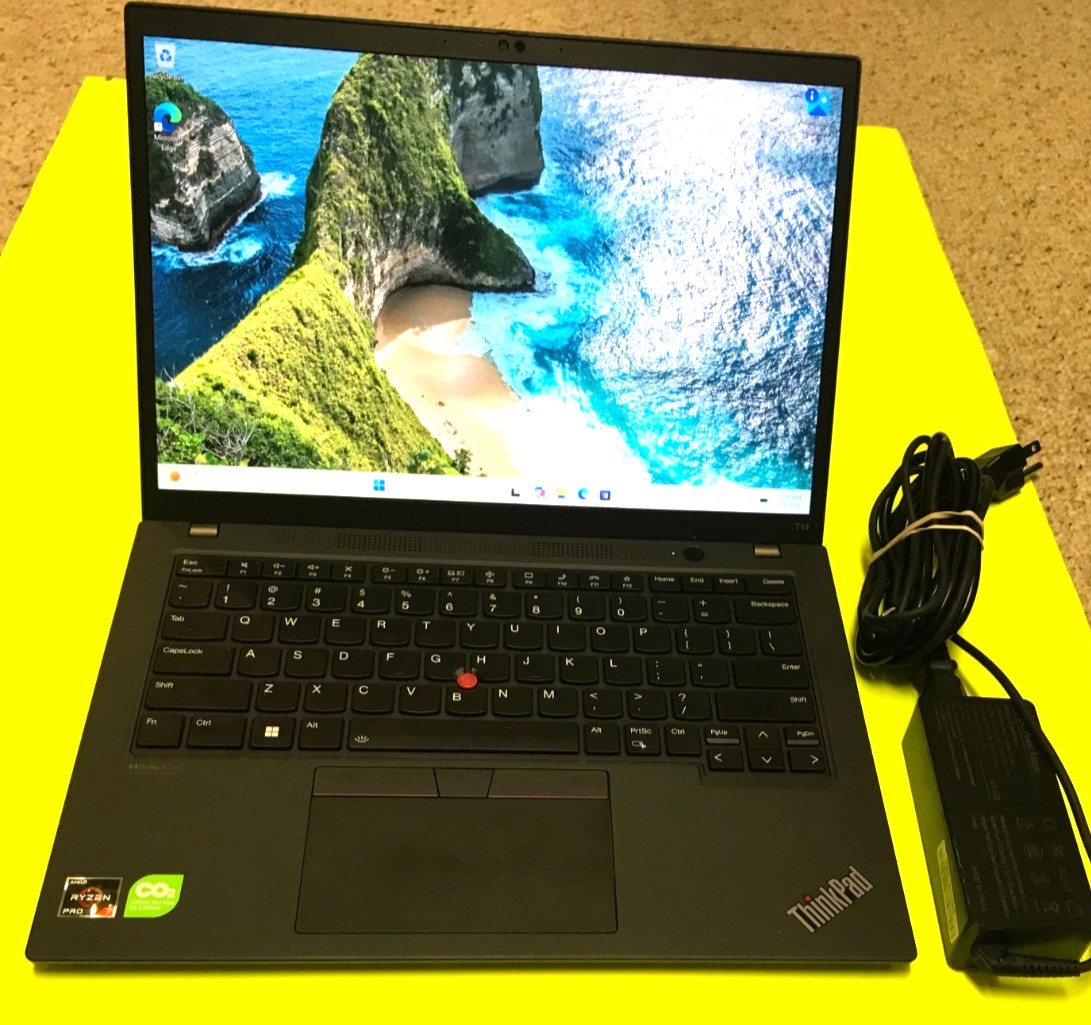 lenovo thinkpad t14 gen3, 14-Inch Laptop, with AMD Ryzen 7, 512 GB SSD (Solid State Drive), Windows 11 Pro