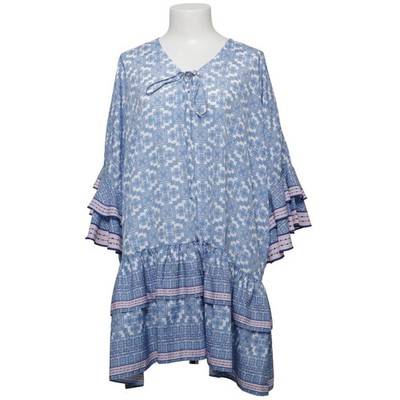 By Malina Collection, Tunika, Größe: S, Blau/Weiß, Polyester, Medaillon #Rv3