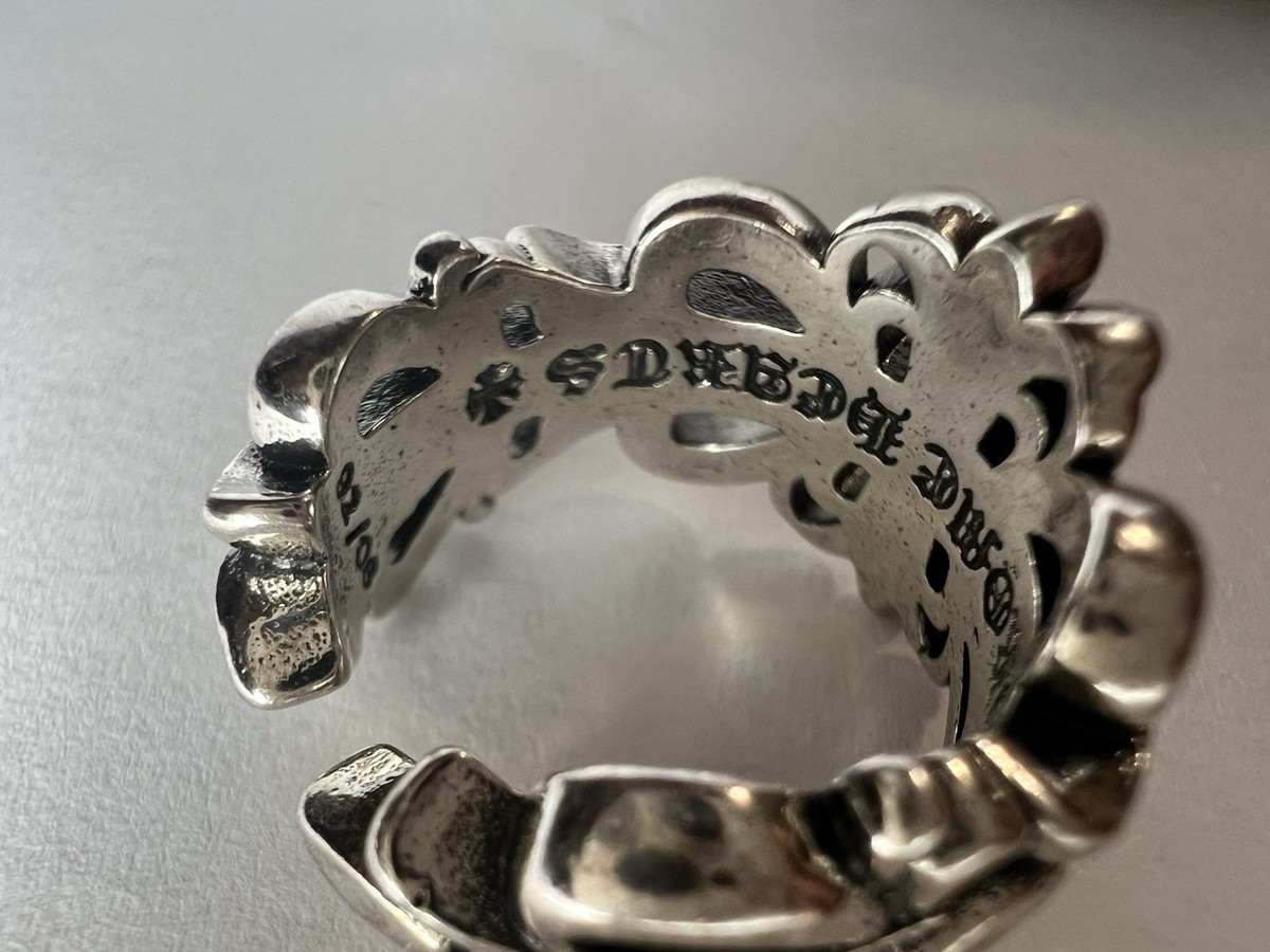 Chrome Hearts Double Floral Diamond Ring US 7 SV925 Silver | eBay