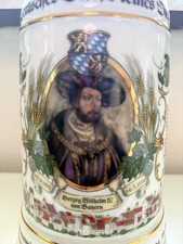 Steinkrug Bierkrug mit Zinndeckel , Hoepfner, Herzog Wilhelm IV von Bayern