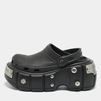 BALENCIAGA ハードクロックス 44 Balenciaga x Crocs Size 44 Black Rubber Hardcrocs Mules | eBay