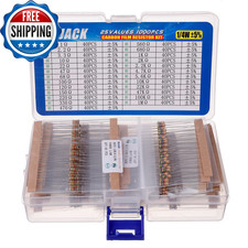 1000 Pcs 25 Values Resistor Kit 1 Ohm 1M Ohm with 5 1/4W Carbon Film...