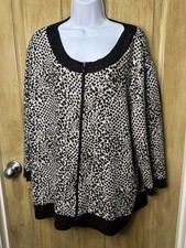 Travelers Collection by Chico's Stretchy Animal Print Zip Front Jacket Size 4 XL