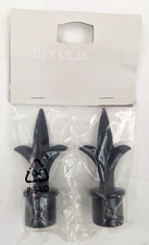 IKEA Index Lilja Curtain Rod Finials Fleur De Lis Color Matte Black 634.852.80