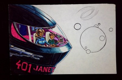 401 Janet Sci-Fi Spaceship Robert James Wright Comic Book Art Studio Collection