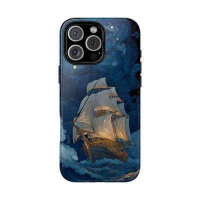 Sailing Ship Turbulent Sea Phone Cover Tough Case | Lifetime Warranty