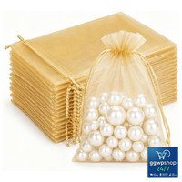 OrganzasäCkchen 10X15 Cm 100 StüCk Gold Kordelzug Geschenkbeutel Hochzeit