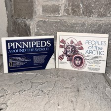 Lot 2 1980&rsquo;s National Geographic Peoples of Arctic Pinnipeds Around World Map
