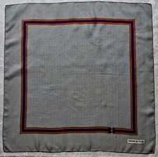 SCARF VINTAGE AUTHENTIC DANIEL LA FORET PARIS LOGO PLAID SILK 31" SQUARE