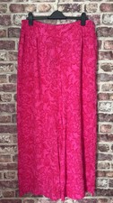 Simply Be Ladies Pink Crinkle Tie Waist Wide Leg Trousers New Summer Lightweight