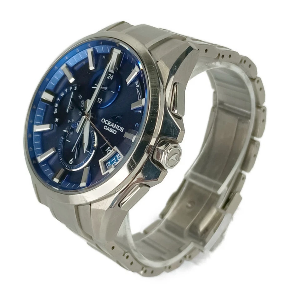 CASIO Men's Watch OCEANUS OCW-G2000-2AJF Silver Blue Dial Titanium Bluetooth GPS — 第 2/4 张图片