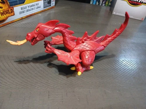 1995 Playmobil Geobra Knights Red Fire Breathing Dragon Toy Figure Playset VTG