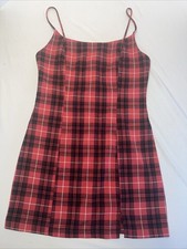 Forever 21 Plaid Dress Black Red Size Medium Adjustable Spaghetti Straps