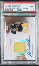 PSA 9 DENARD ROBINSON 2013 SP AUTHENTIC SILVER ROOKIE PATCH AUTOGRAPH AUTO /25