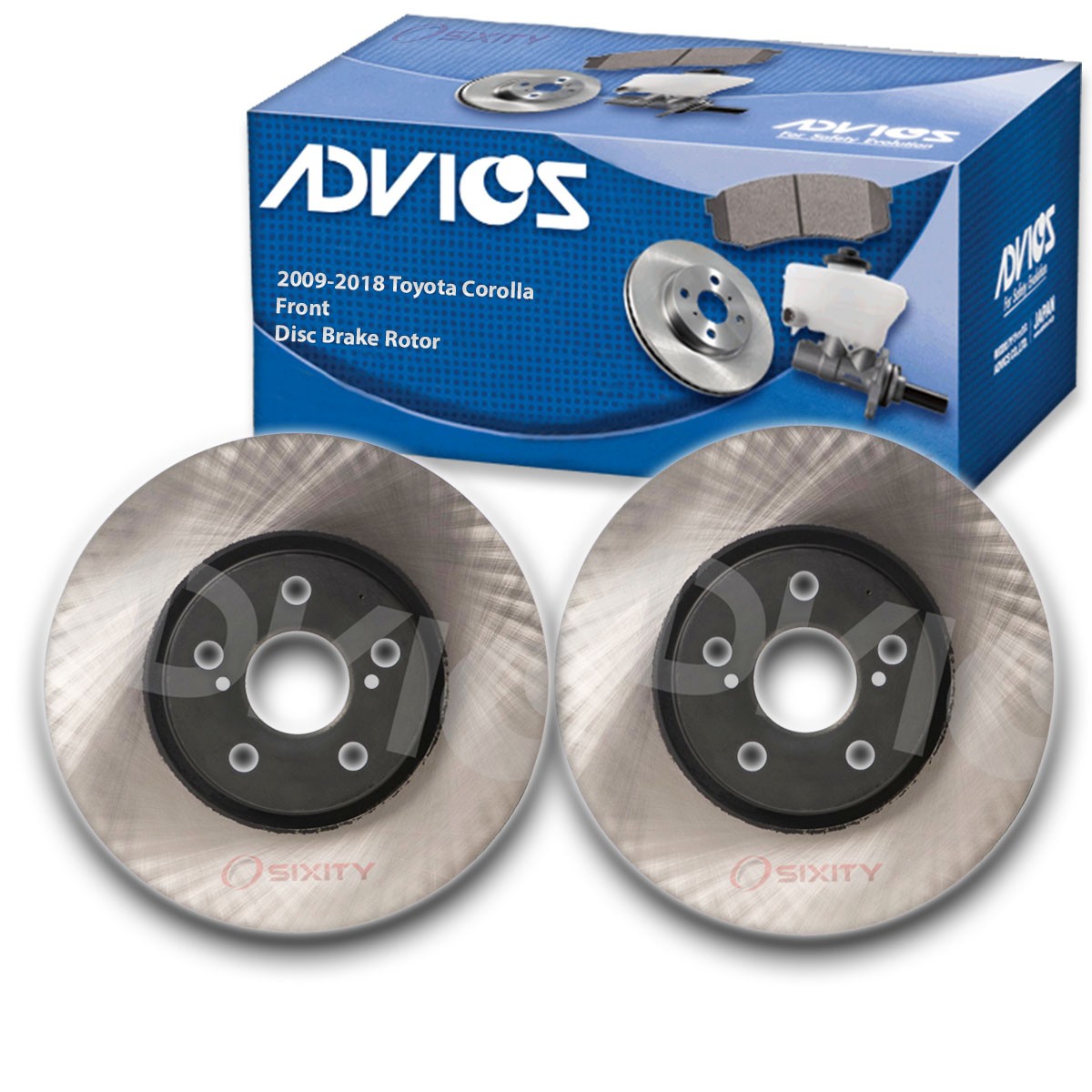 2 pc ADVICS Front Disc Brake Rotor for 2009-2019 Toyota Corolla 1.8L L4 - dq