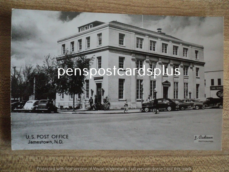 JAMESTOWN ND North Dakota U.S. Post Office 1940's RPPC Postcard