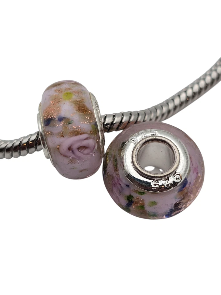 🩷  Murano Glass Bead Charm Genuine S925 Sterling Silver Gift 🩷 - Image 4 of 4