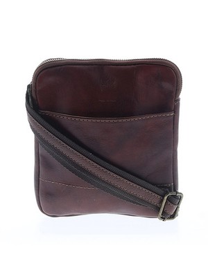 Vera Pelle Women Brown Leather Crossbody Bag One Size