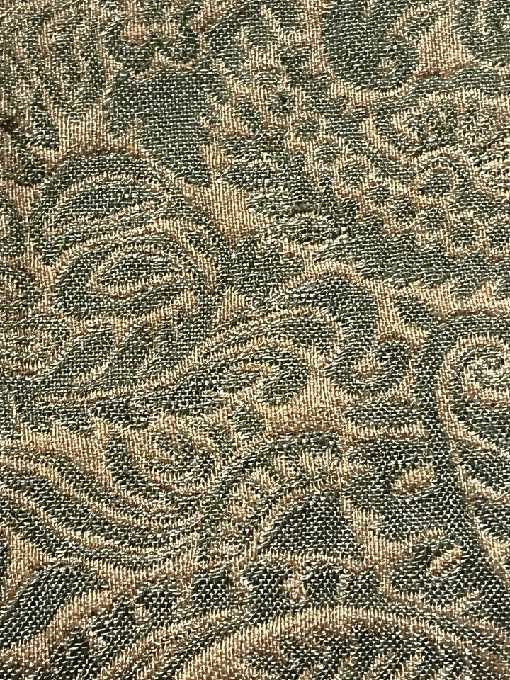 Gorgeous Olive Green, Gold, and Bronze Damask Heavy Upholstery Fabric. 3.1 yards - Image 3 of 3