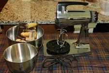 VTG Sunbeam Mixmaster  12 Speed 2-In-1 Stand Mixer - Chrome/Black