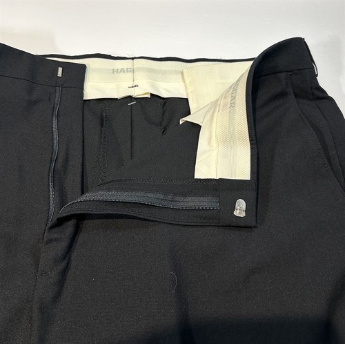 Nuevo con etiquetas Pantalones de vestir Haggar elásticos bengalíes para hombre 38x31 calce clásico pantalones en negro - Imagen 3 de 9