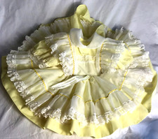 P5 VTG Betty Oden Size 1 Yellow White Girls Full Tie Circle Pageant Dress
