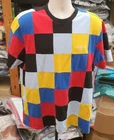 FW18 Supreme Patchwork Pique Rosso/Giallo/T Shirt Taglia L Grande T Shirt