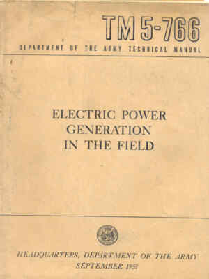 TM5-766 Electric Power Generation in the Field Repair Maintenance Operators book