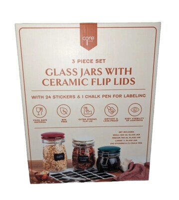 GLASS JARS SET WITH CERAMIC FLIP LIDS PC BRAND NEW MASON JAR