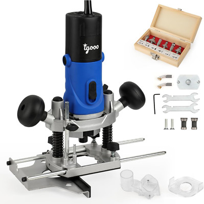 1.25HP Electric Plunge Router Kit with 6 Speed, Bits & Edge Guide