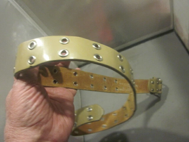 Cinturones de cuero de moda Mudd vintage tostados y plateados ojales medianos grandes anchos  Foto 4 de 4