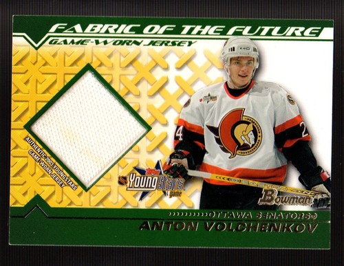 2002-03 Bowman YoungStars GAME USED JERSEY #AV Anton Volchenkov OTTAWA SENATORS