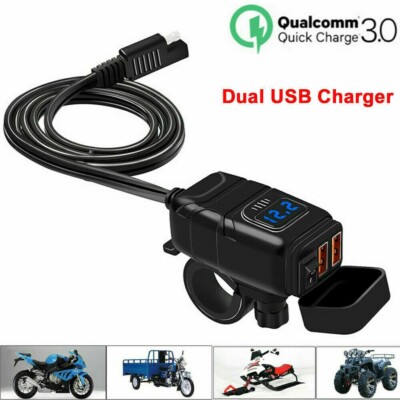 Dual USB Port Motorrad Motorrad Ladegerät Steckdose Netzteil Wasserdicht UK
