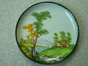 Vintage FAMA  Hand Painted Plate Ascoli P Italy
