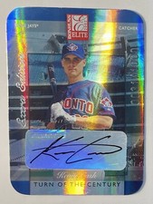 2002 Donruss Elite Kevin Cash Blue Rookie Refractor /1000 Autograph Rays Auto RC