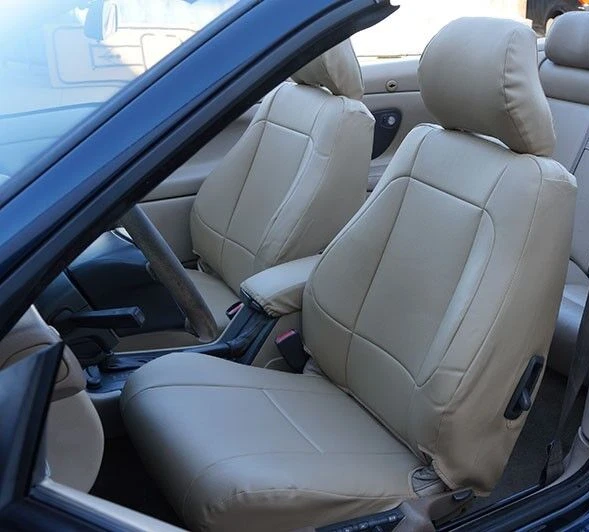 AOMSAZTO Funda De Asiento De Cuero Para Volvo XC90 2003-2014, Protector De Asiento De Piel Sintética, Fundas De Asiento De Automóvil, Fundas De Cojín Compatibles Con Bolsa De Aire 2 Asientos