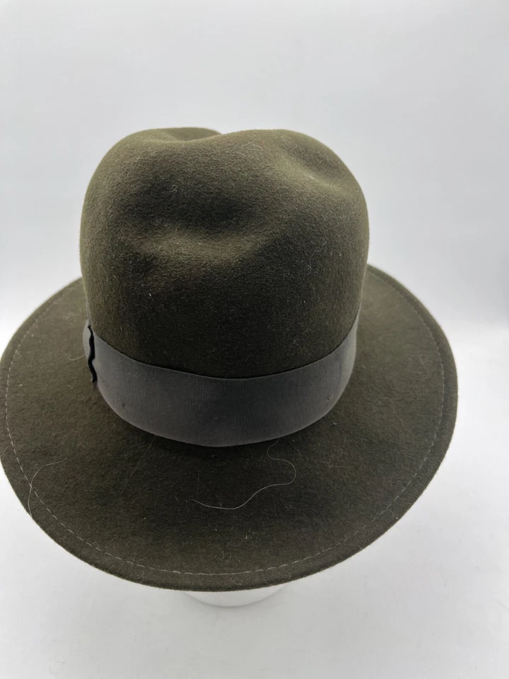 Sombrero Fedora Embalable De Colección ORVIS Hecho en EE. UU. 100% Lana Fieltro Ligero - Verde - Pequeño Foto 4 de 4
