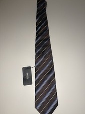 New With Tags Hugo Boss Silk Tie Brown Stripe