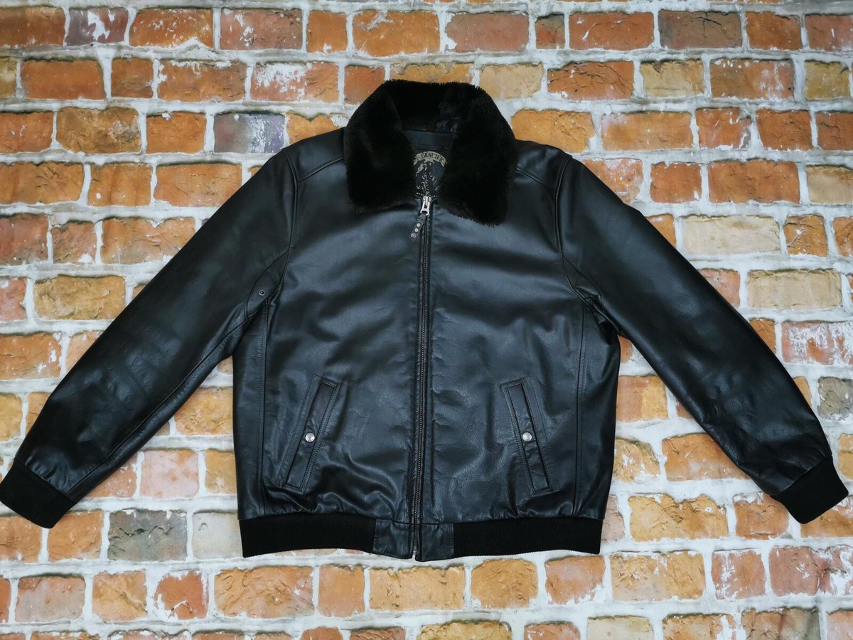 Chevignon 57 Pilot Vintage Leather Jacket Railway Station Brown 