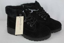 NEW Girls Black Lace Up Boots Size 11 Winter Fashion Shoes Dressy Casual 1" Heel