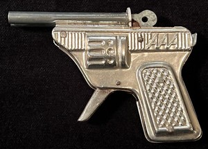 Vintage Miniature Embossed Pressed Tin Cap Gun AAA 3.5”