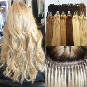 Invisible Micro Loop Hair Extensions Remy Real Bean Ring Thick