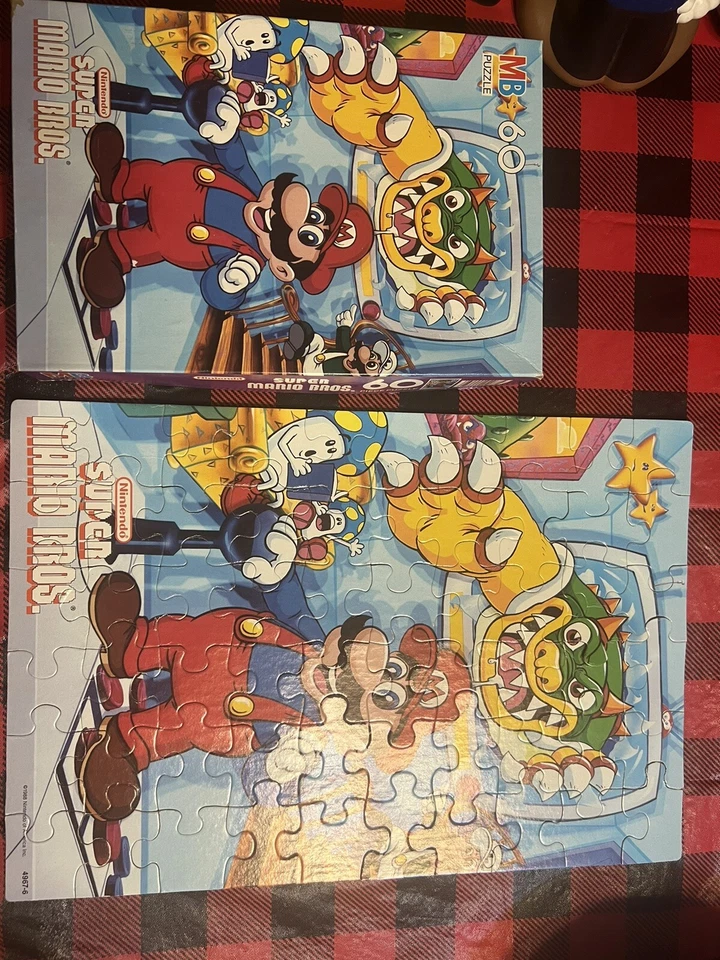 Vintage MB Puzzle NINTENDO SUPER MARIO Bros. 60 piece 1989 LUIGI BOWSER MUSHROOM - Image 2 of 4
