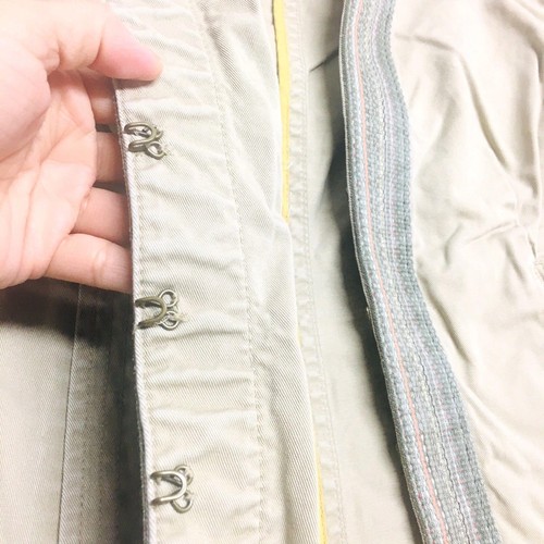 J. CREW Weathered 100% Cotton Khaki Classic Chino Tribal Trim Jacket 4 - Picture 5 of 7