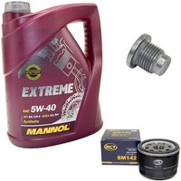 MotoröL ÖLfilter SM142 5W40 5Liter + ÖLablassschraube FüR Dacia Renault Laguna
