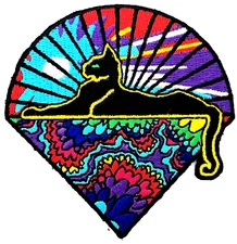 Grateful Dead Cats Down Under the Stars Embroidered Iron on Patch Applique