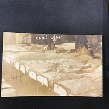 Camp Dodge Military Bunks Photo Postcard Post Card