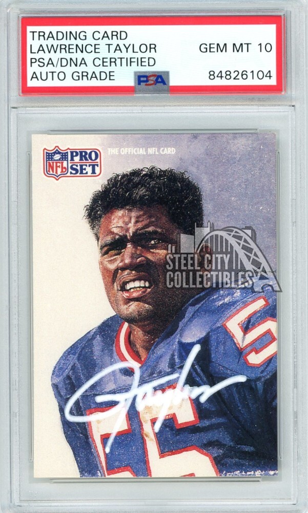 Lawrence Taylor 1991 Pro Set Autograph Card #394 PSA/DNA 10 (White)