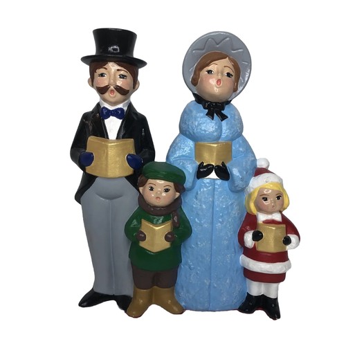 Victorian Village Christmas Caroller Family Figure Hand Painted Felt Base 9” - Picture 2 of 7