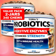 2 Pack Probiotics for Dogs and Digestive Enzymes Dog Probiotics Treats 340 Chews